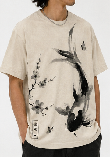 Lucent Lifestyle Sumi-e Koi & Dragon Tee