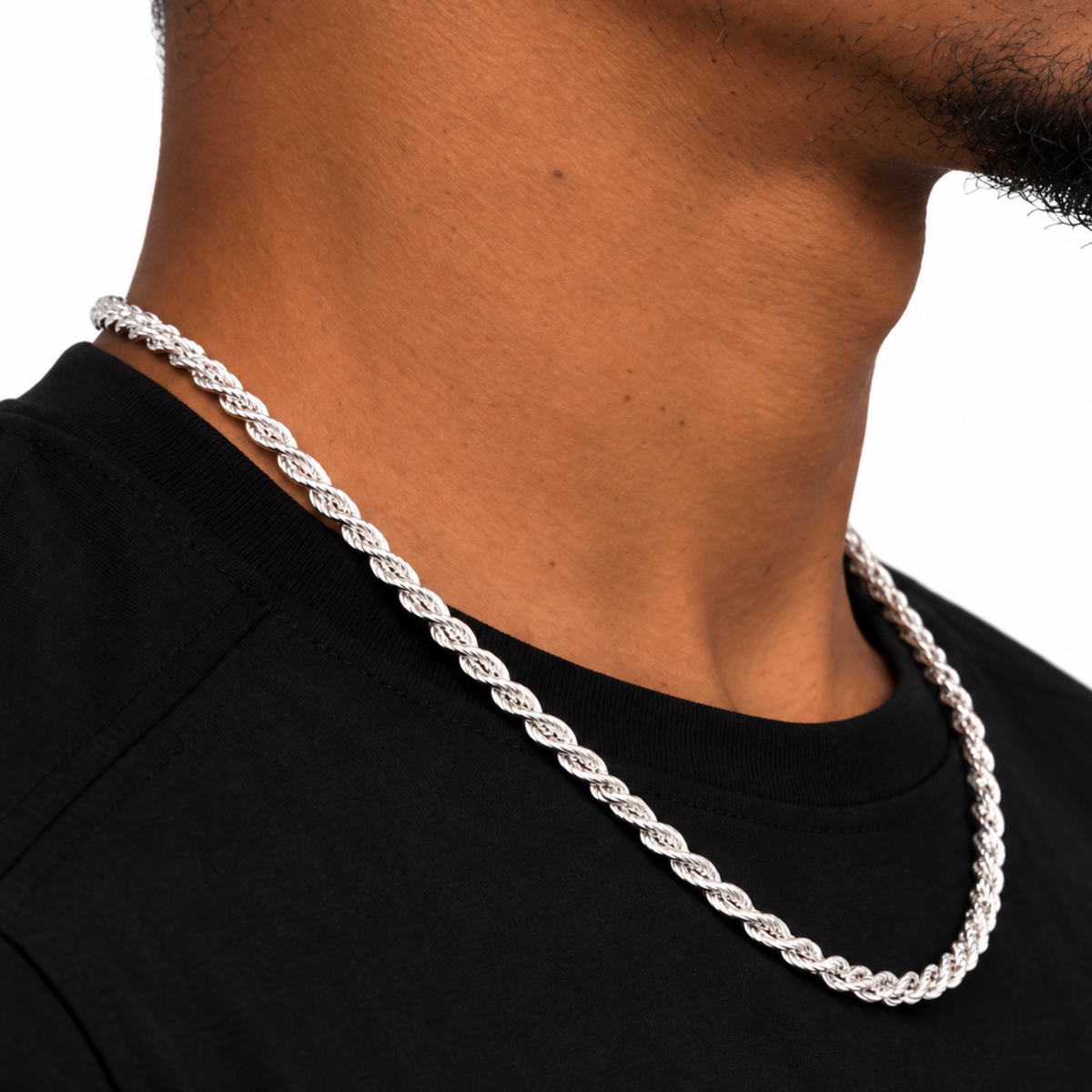LUCENT HELIX Silver Rope Chain