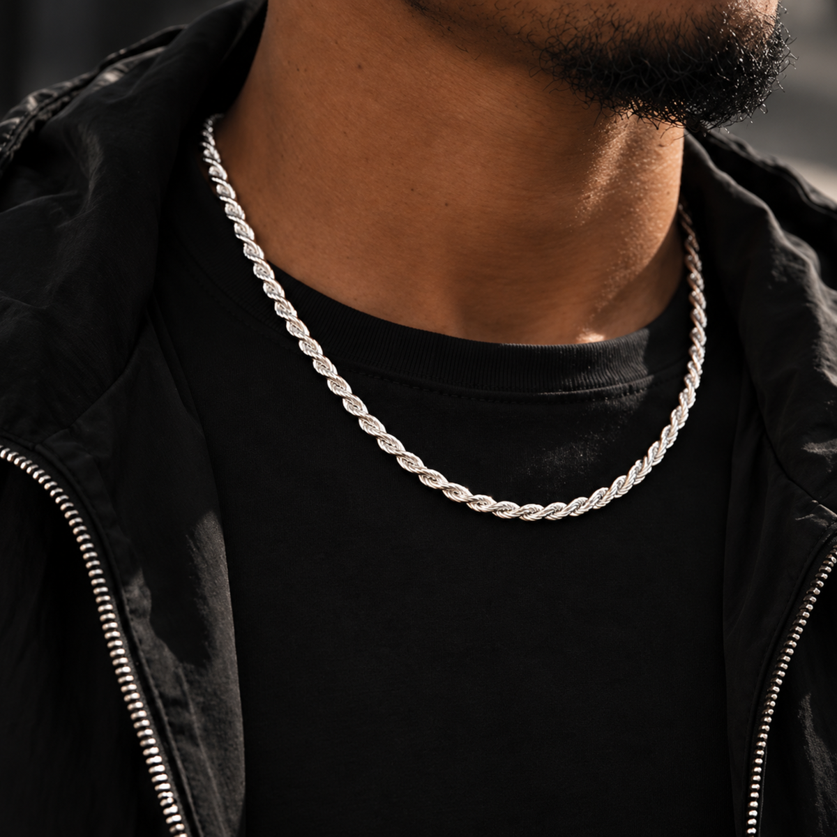 LUCENT HELIX Silver Rope Chain