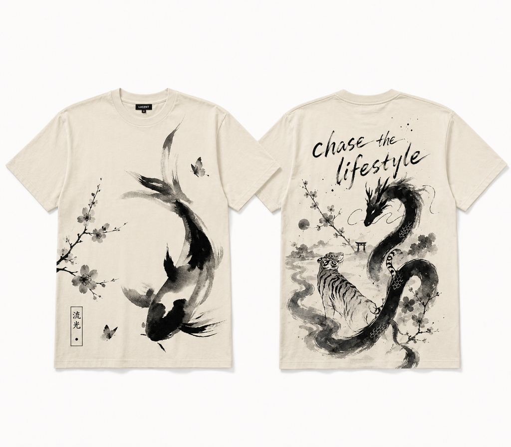 Lucent Lifestyle Sumi-e Koi & Dragon Tee